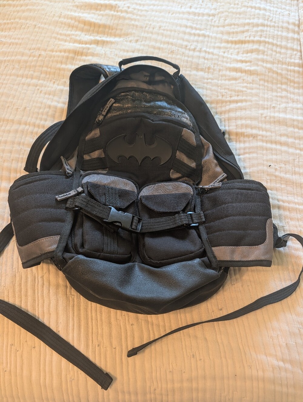 Black Batman Logo Tactical Backpack - Men